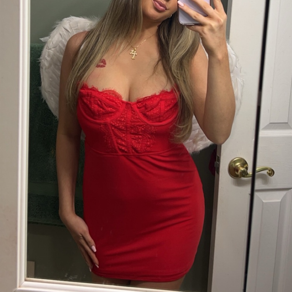urban outfitters corset dress red size small worn once